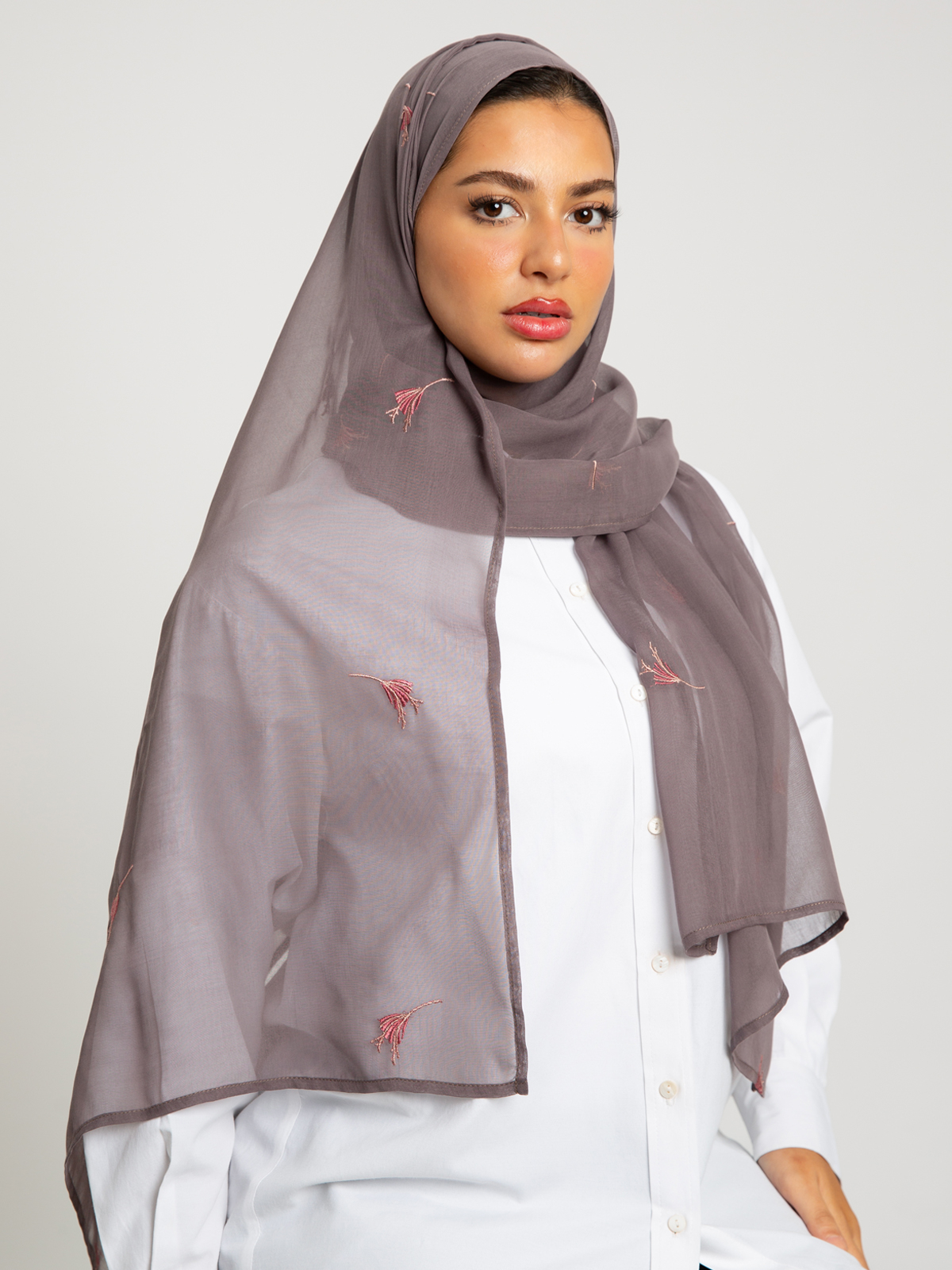 Titanium Powder Flower Single Voile Tarha