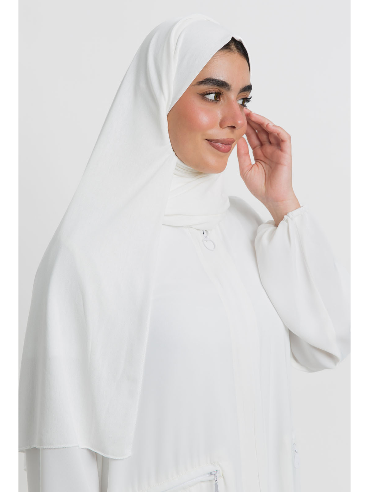 White Cotton Jersey Tarha