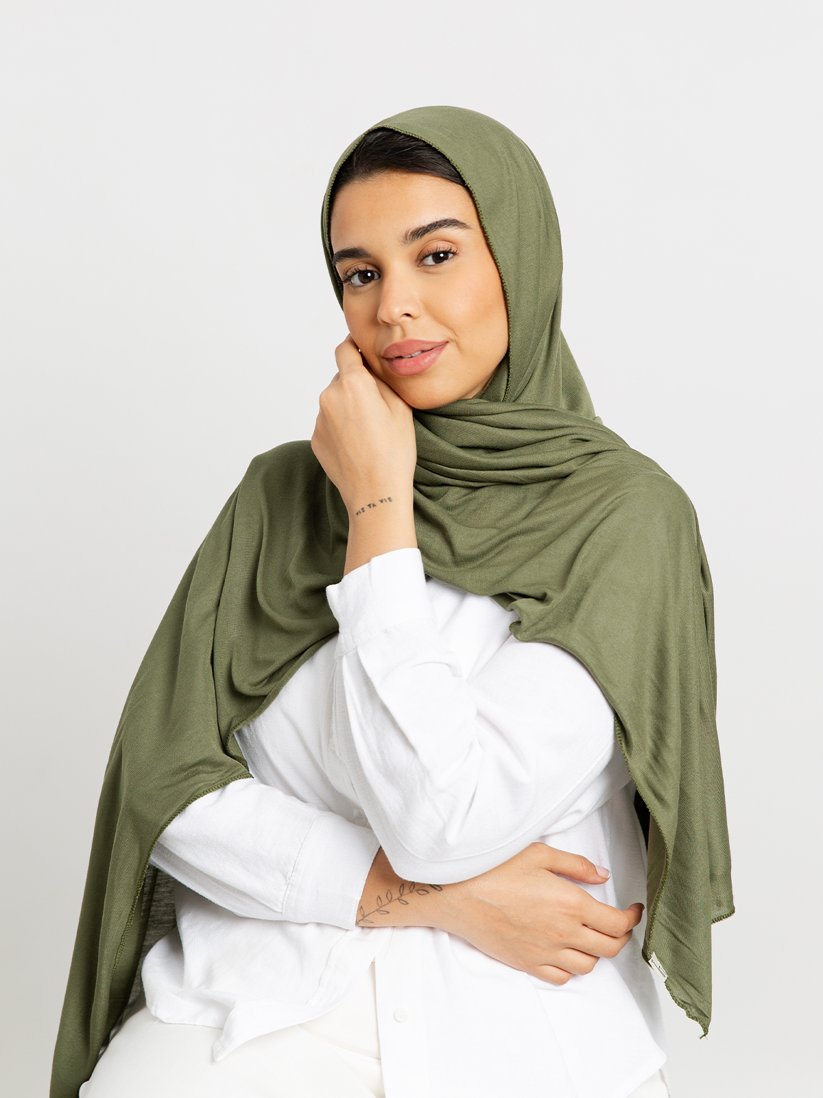 Olive - Cotton Jersey Tarha