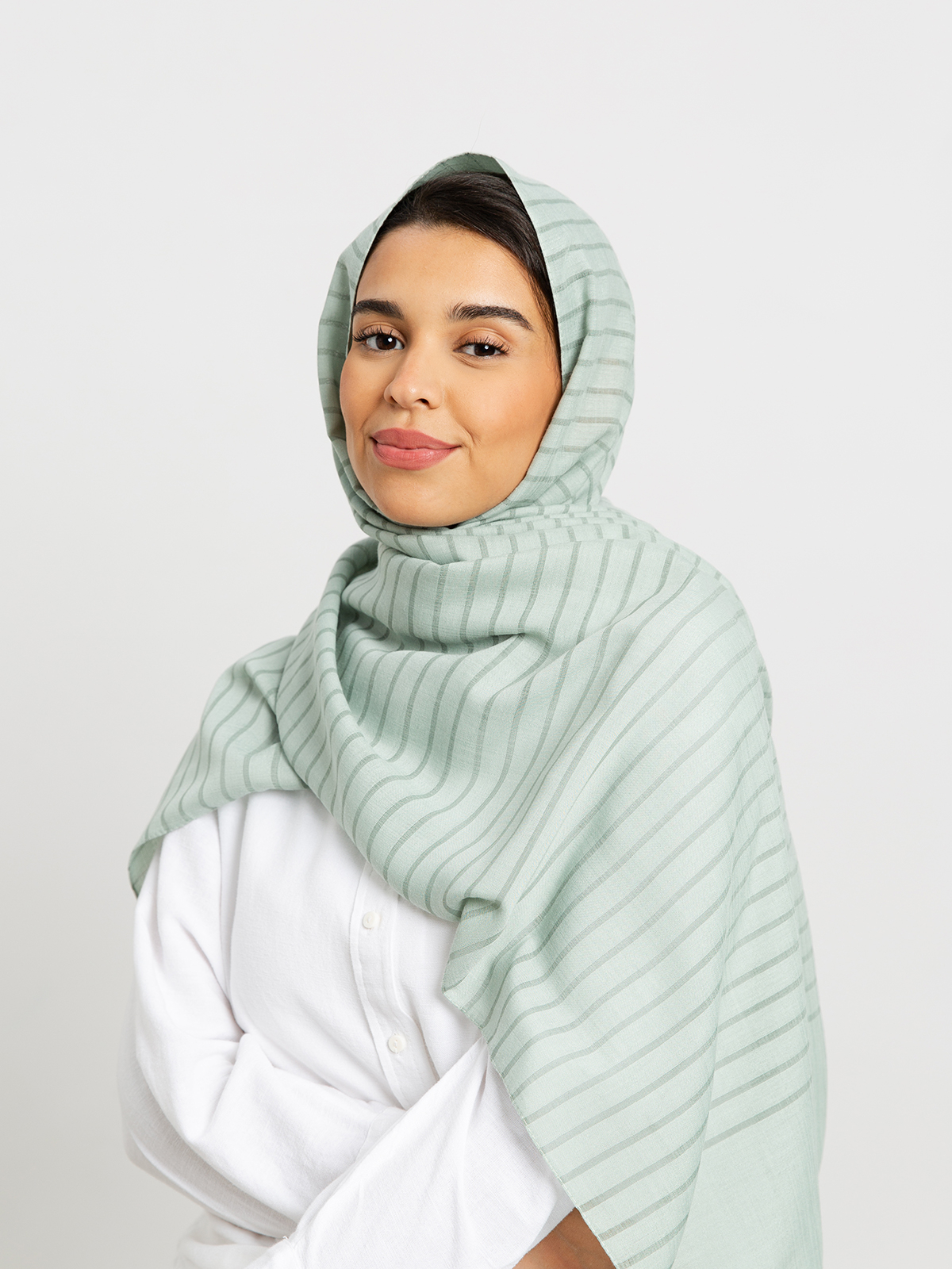 Mint - Cotton Striped Tarha