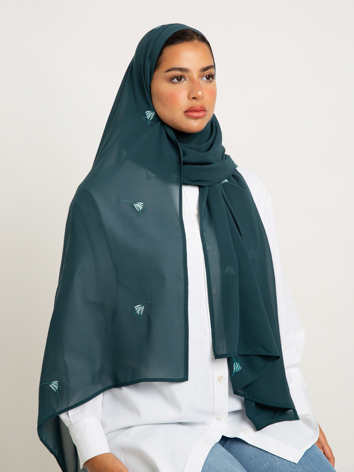 Teal Cloud Petals Laser Tarha