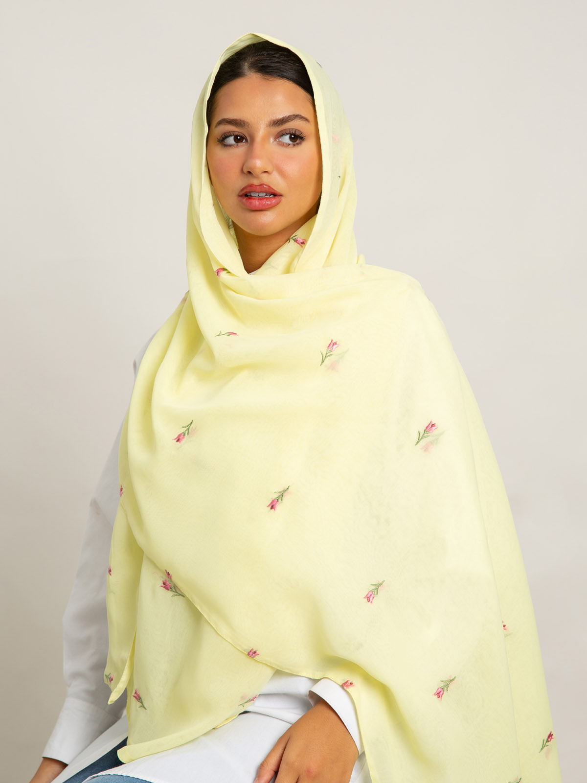 Yellow Tulips Voile Tarha