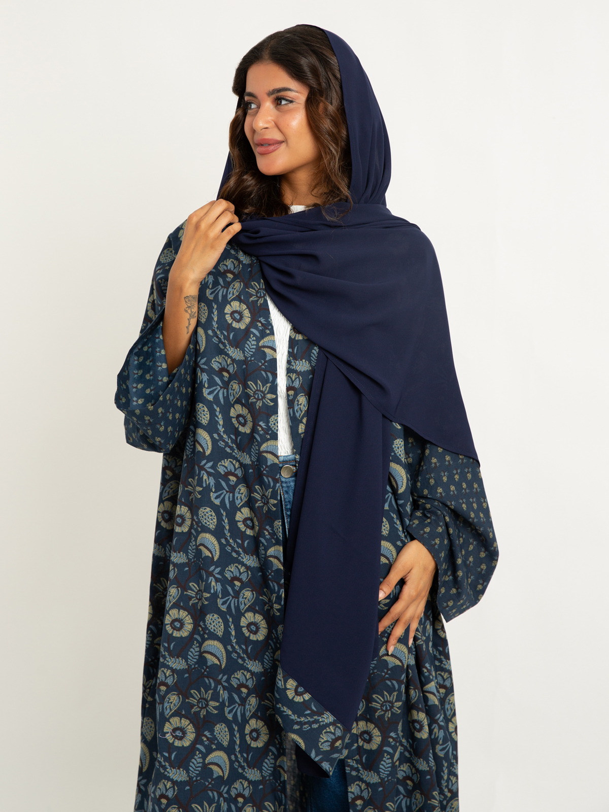 Denim Flora Bohemian Abaya