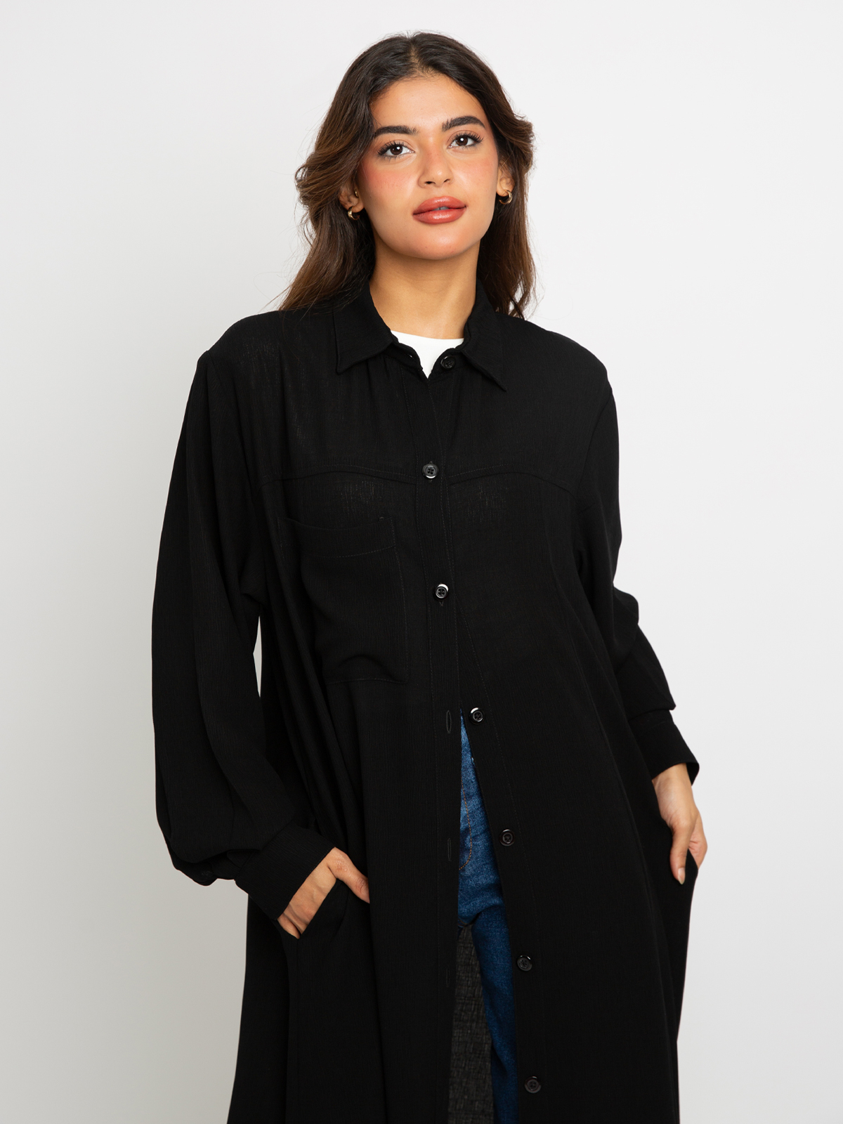 Black Shirt Abaya