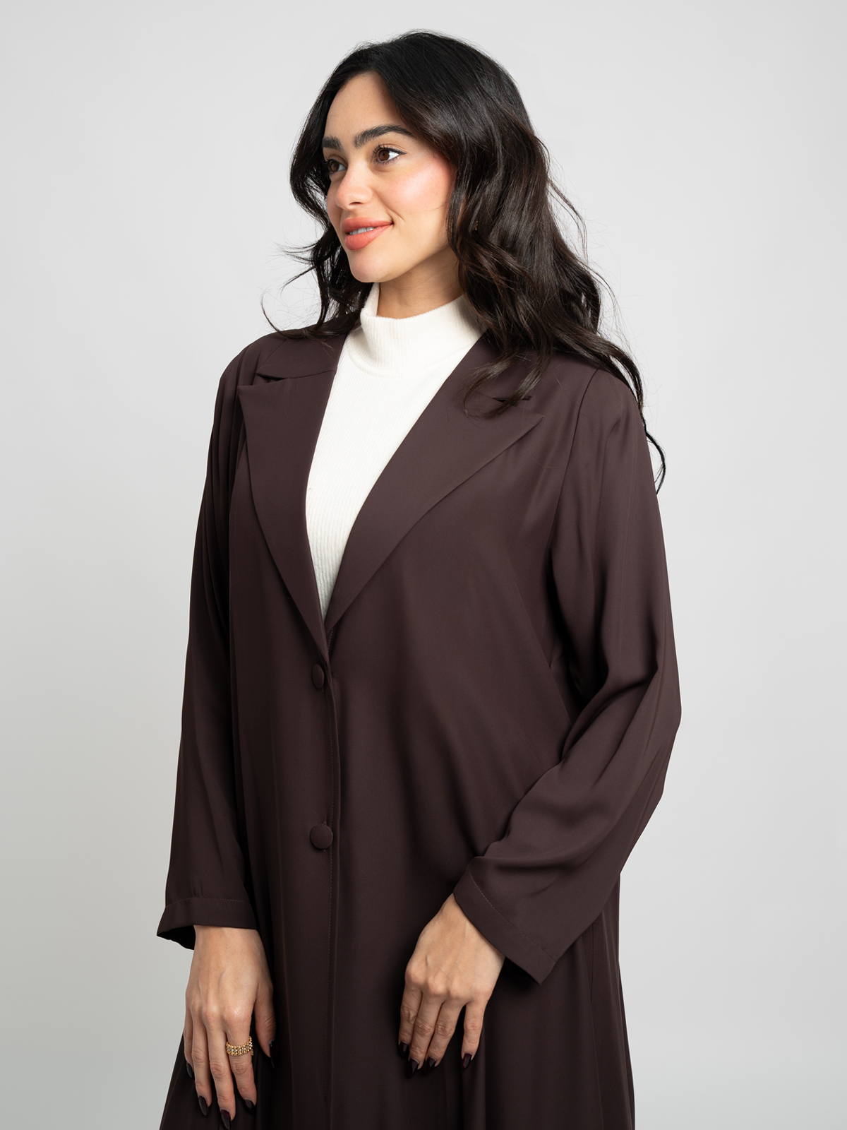 Chocolate Brown Suit A-Cut Abaya