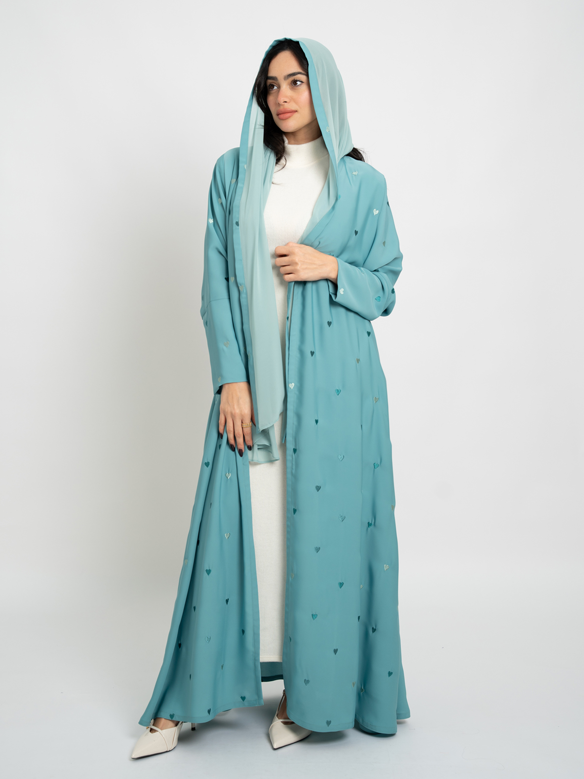Tiffany Hearts A-Cut Abaya