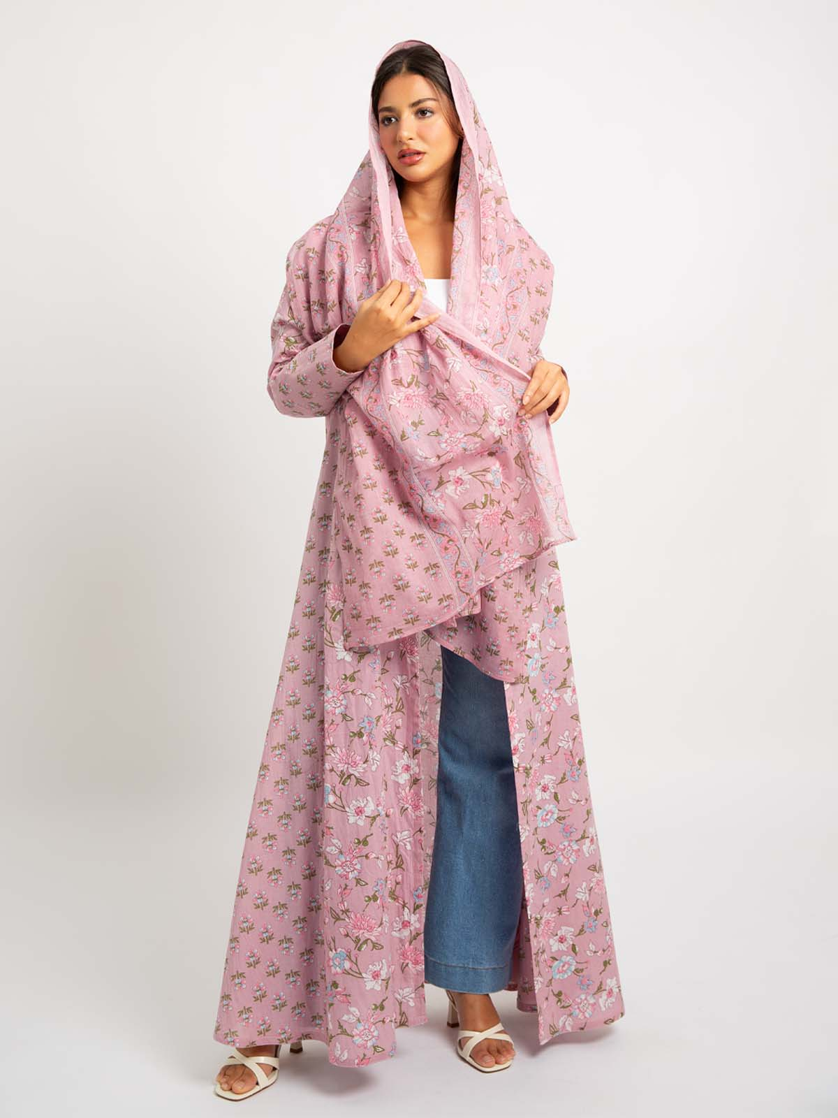 Rose Sprig A-Cut Abaya