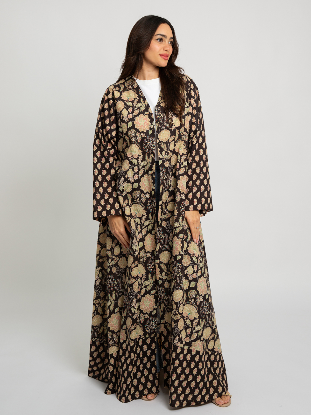 Black Rose A-Cut Abaya