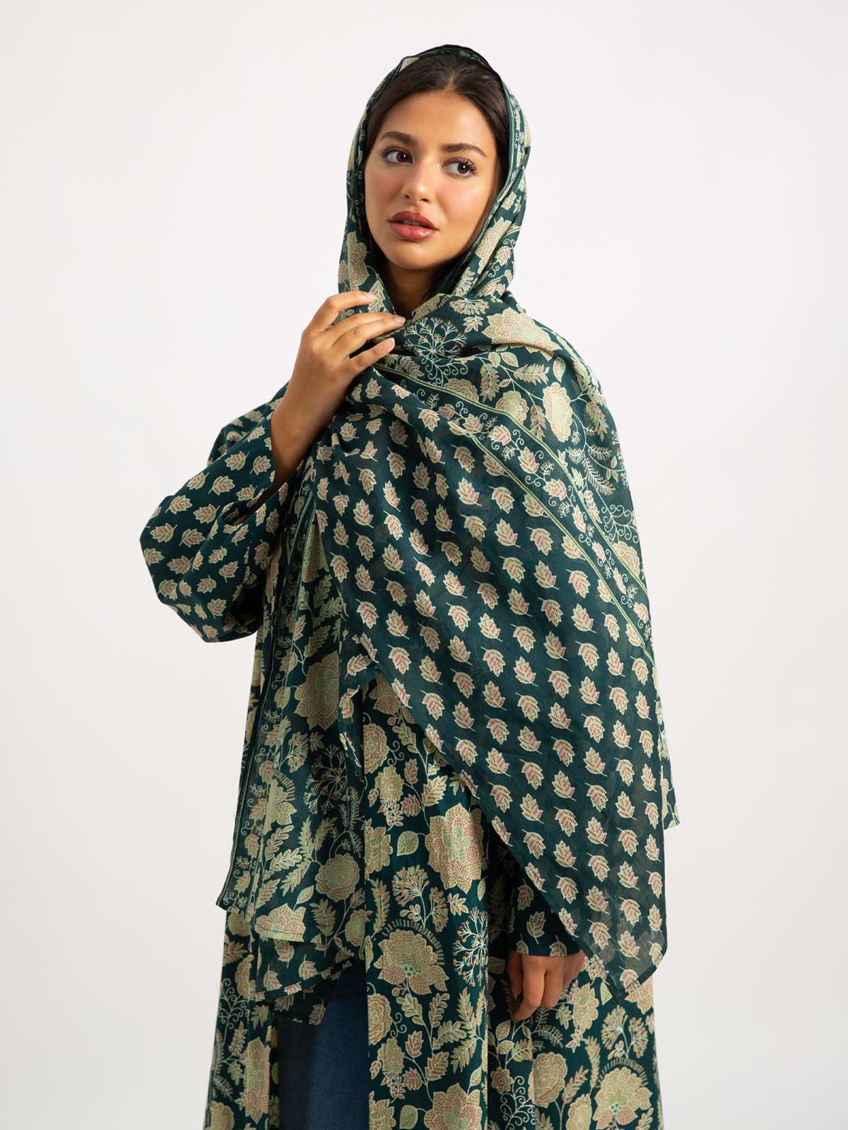 Emerald Vine A-Cut Abaya