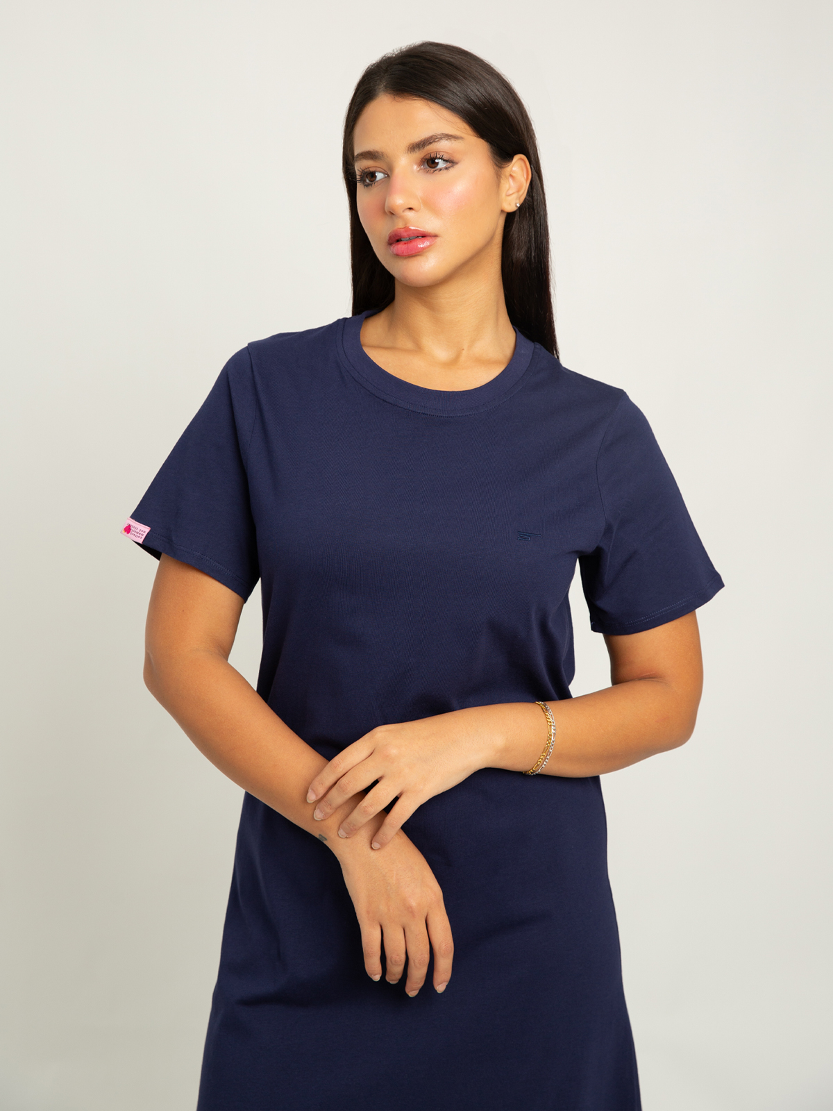 Navy Long T-shirt Dress