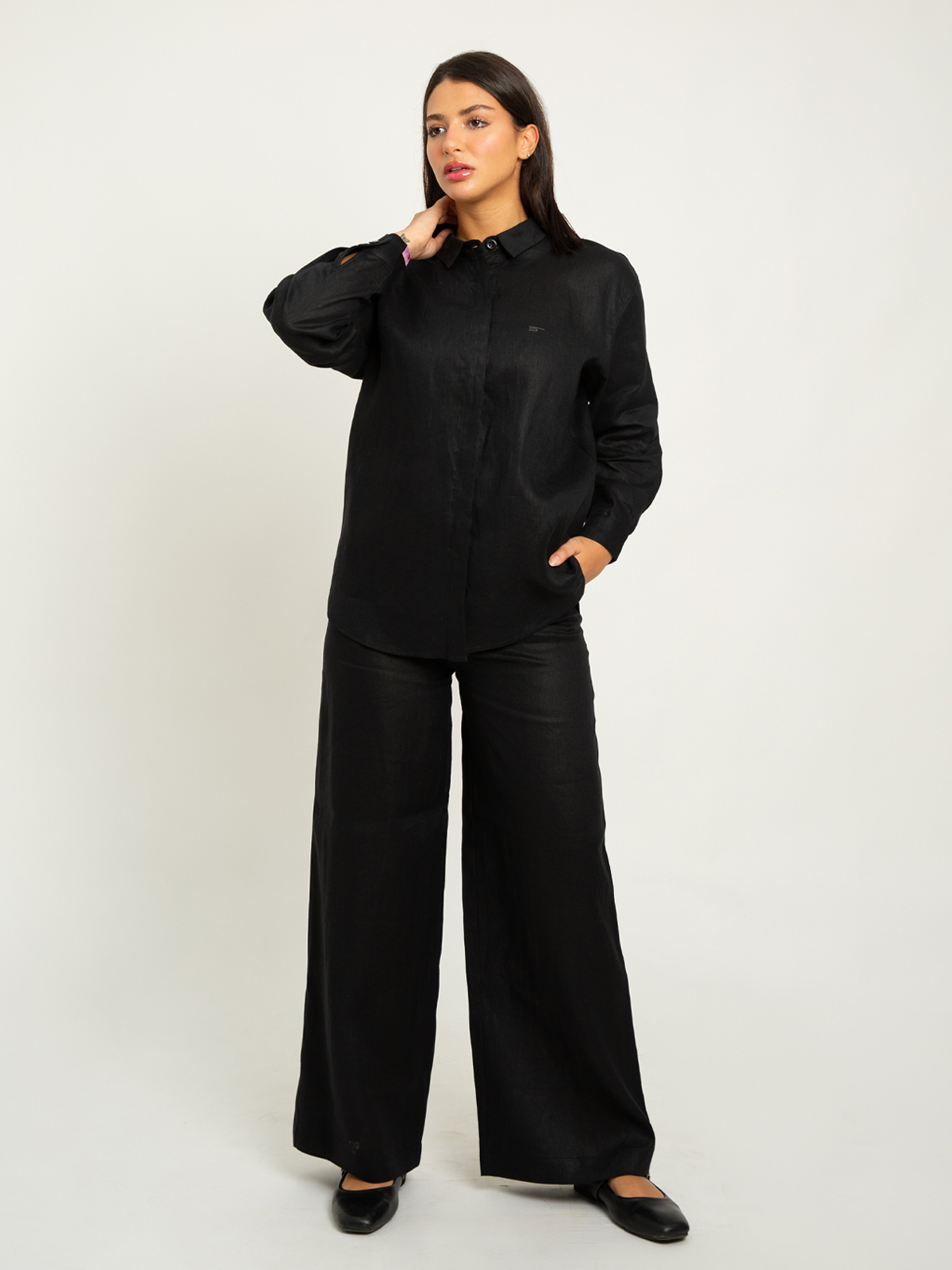 Black Shirt & Pants Linen Set