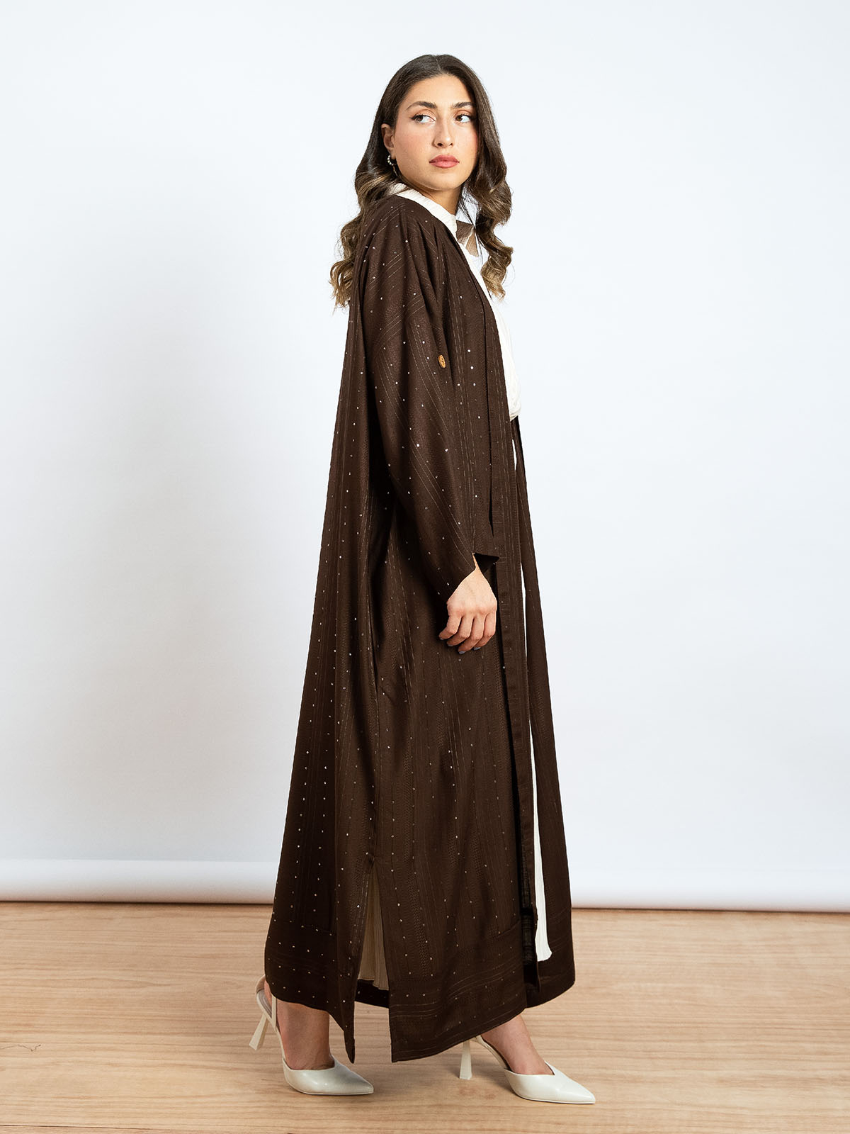 Brown Sequin Stripes - Bohemian Abaya